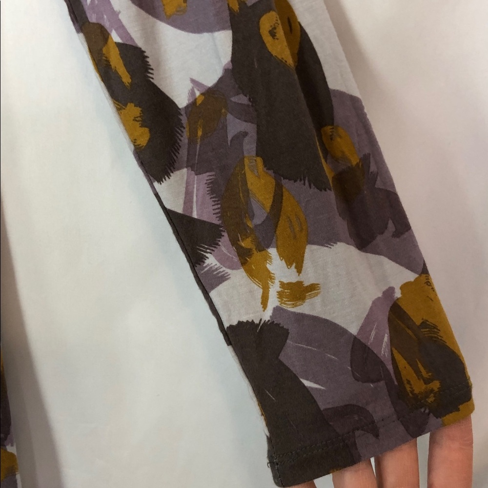 LOGO Lori Goldstein Women's Abstract Button Down  Purple/Tan/Brown Tunic Size XS - Picture 6 of 13